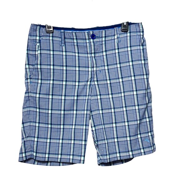 Tommy Bahama Men's IslandZone Plaid 9 Inch Shorts in Blue Size 30 - Picture 1 of 6